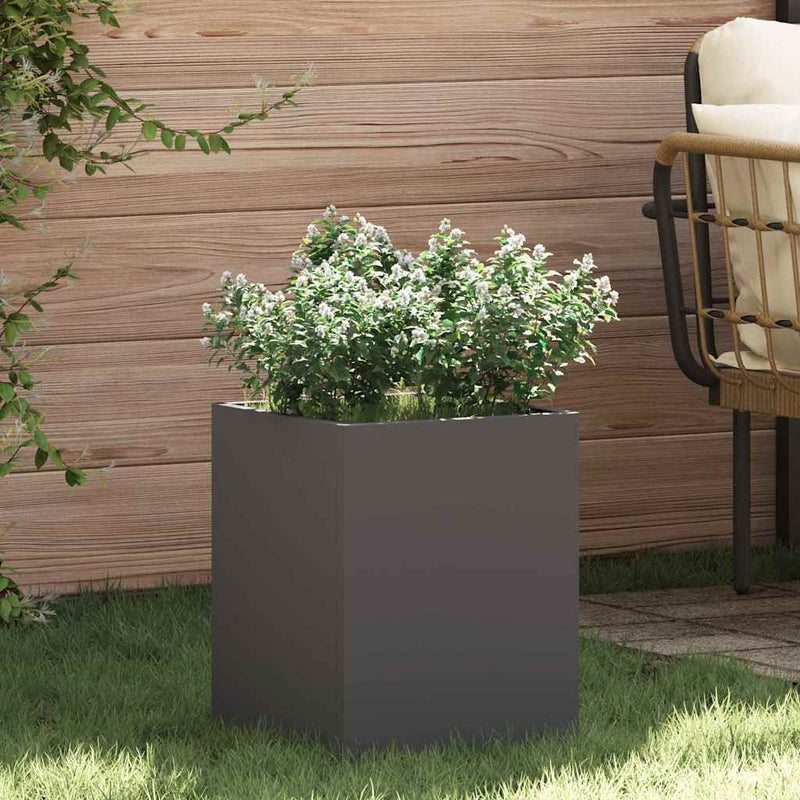 Load image into Gallery viewer, Vidaxl tuin bloempot zwart 32 x 32 x 40 cm koudgewalst staal
