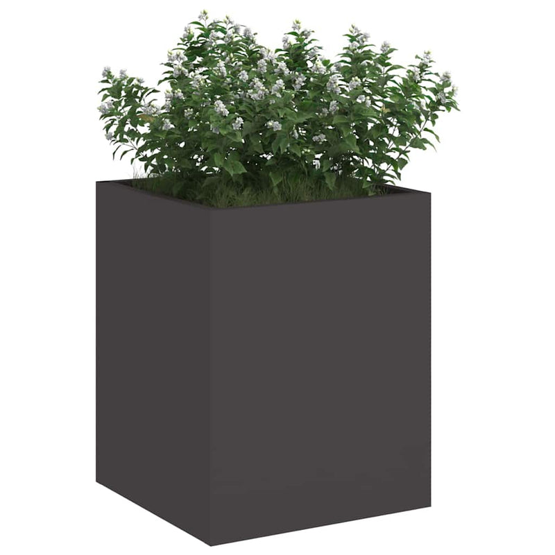 Load image into Gallery viewer, Vidaxl tuin bloempot zwart 32 x 32 x 40 cm koudgewalst staal
