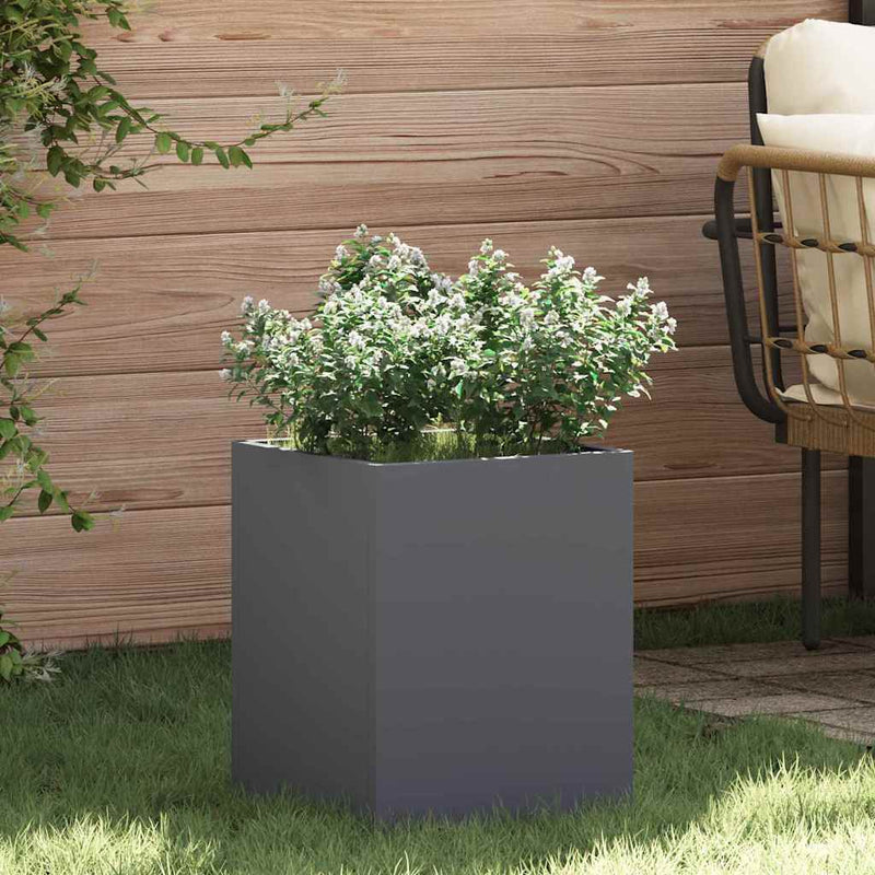 Load image into Gallery viewer, Vidaxl tuin bloempot antraciet 32 x 32 x 40 cm koudgewalst staal
