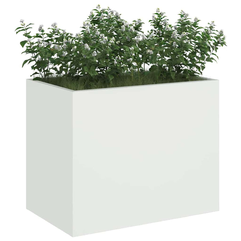 Load image into Gallery viewer, Vidaxl tuin bloempot wit 50 x 32 x 40 cm koudgewalst staal
