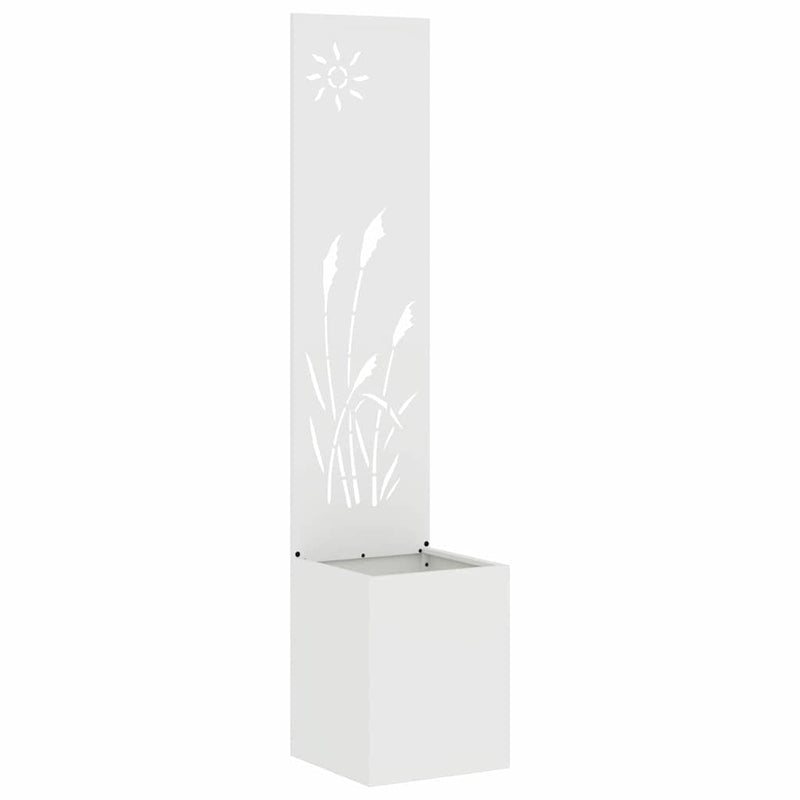 Load image into Gallery viewer, Vidaxl tuin privacy screen fretwerk wit 32 x 140 cm koudgewalst staal
