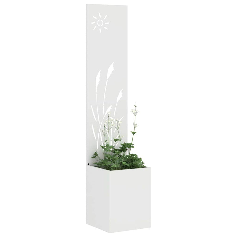 Load image into Gallery viewer, Vidaxl tuin privacy screen fretwerk wit 32 x 140 cm koudgewalst staal
