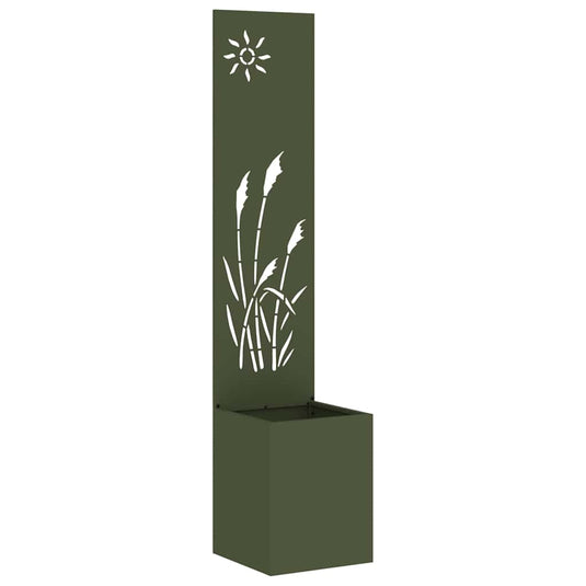 Vidaxl tuin privacy screen olijfgroen 32 x 140 cm koudgewalst staal
