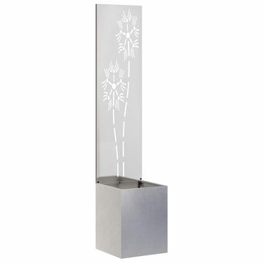 Vidaxl tuin privacy screen bloemen zilver 32 x 140 cm roestvrij staal