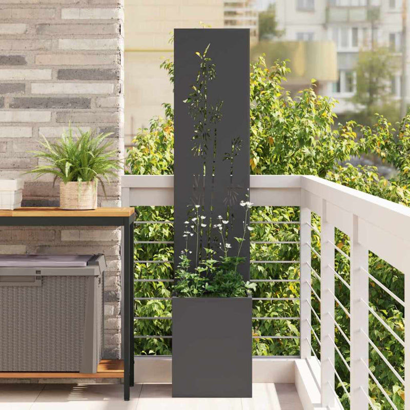 Load image into Gallery viewer, Vidaxl tuin privacy screen zwart 32 x 32 x 150 cm koudgewalst staal
