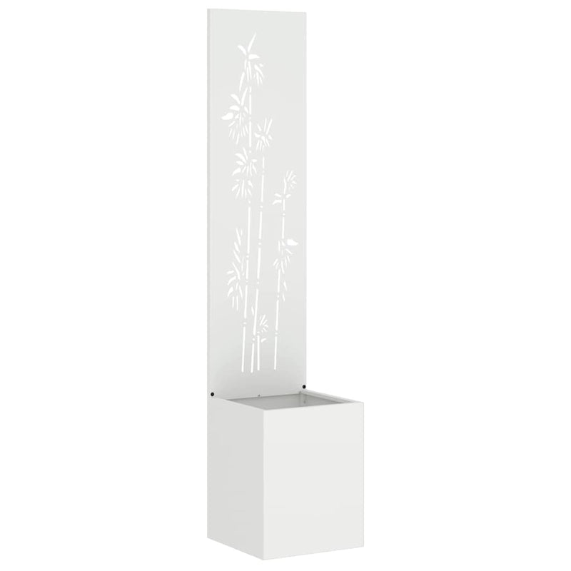 Load image into Gallery viewer, Vidaxl tuin privacy screen bloemen wit 32 x 140 cm koudgewalst staal
