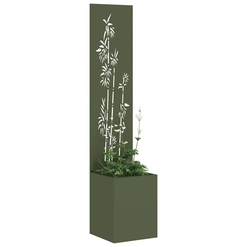 Load image into Gallery viewer, Vidaxl tuin privacy screen bloemen olijfgroen 32 x 32 x 150 cm
