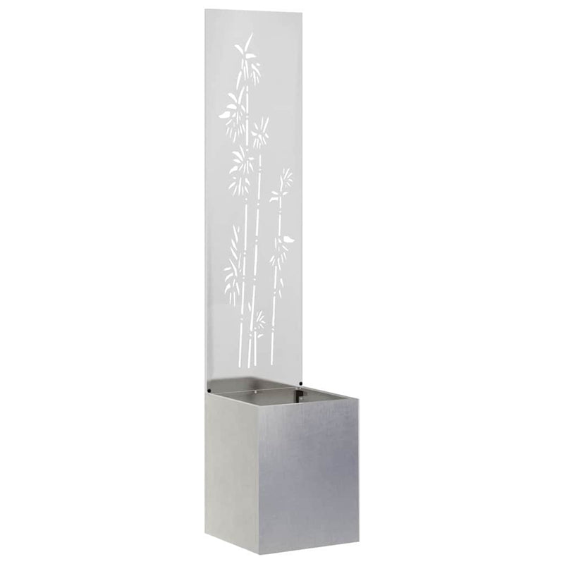 Load image into Gallery viewer, Vidaxl tuin privacy screen bloemen zilver 32 x 140 cm roestvrij staal
