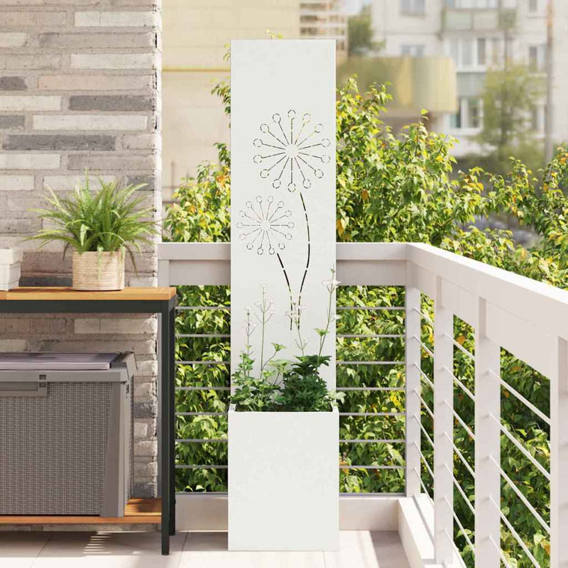 Load image into Gallery viewer, Vidaxl tuin privacy screen fretwerk wit 32 x 140 cm koudgewalst staal

