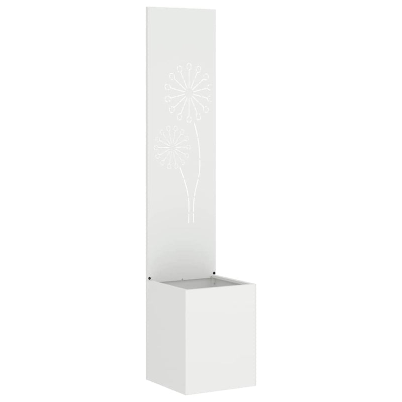 Load image into Gallery viewer, Vidaxl tuin privacy screen fretwerk wit 32 x 140 cm koudgewalst staal
