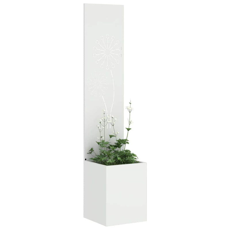 Load image into Gallery viewer, Vidaxl tuin privacy screen fretwerk wit 32 x 140 cm koudgewalst staal
