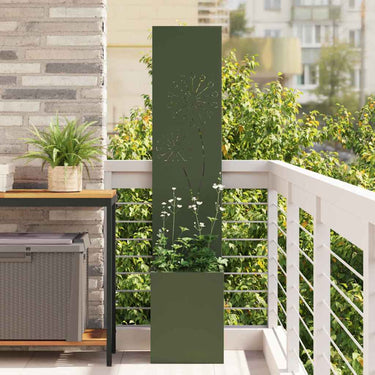 Vidaxl tuin privacy screen olijfgroen 32 x 140 cm koudgewalst staal
