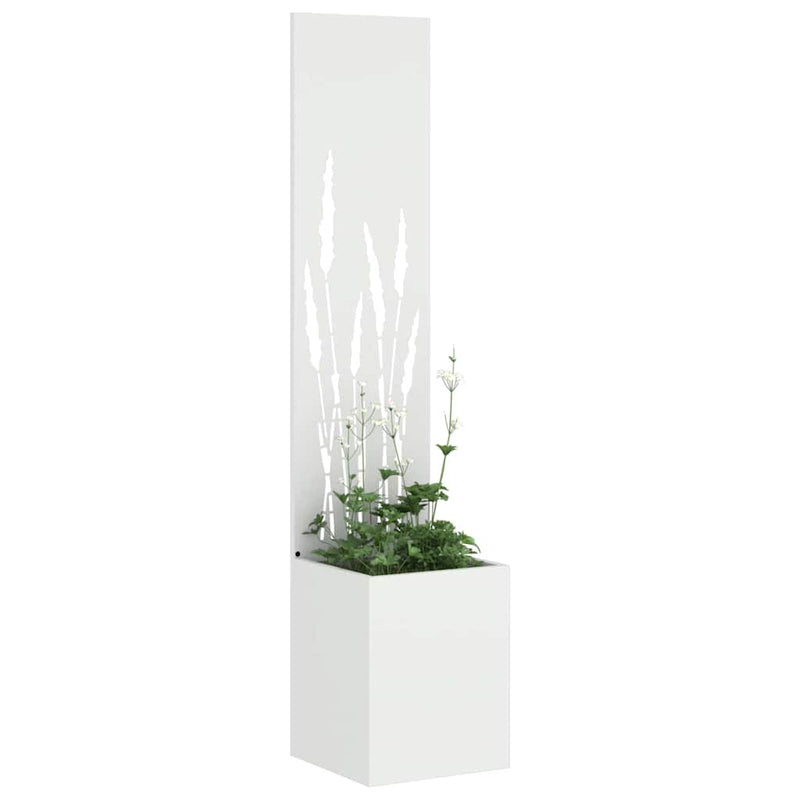 Load image into Gallery viewer, Vidaxl tuin privacy screen fretwerk wit 32 x 140 cm koudgewalst staal
