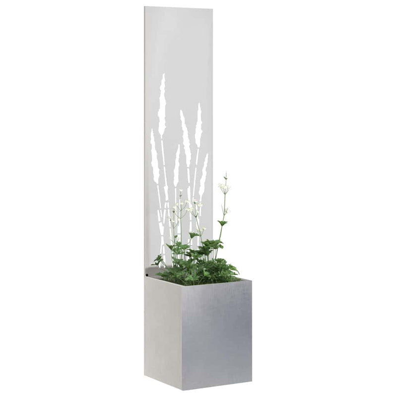 Load image into Gallery viewer, Vidaxl tuin privacy screen fretwerk zilver 32 x 140 cm roestvrij staal
