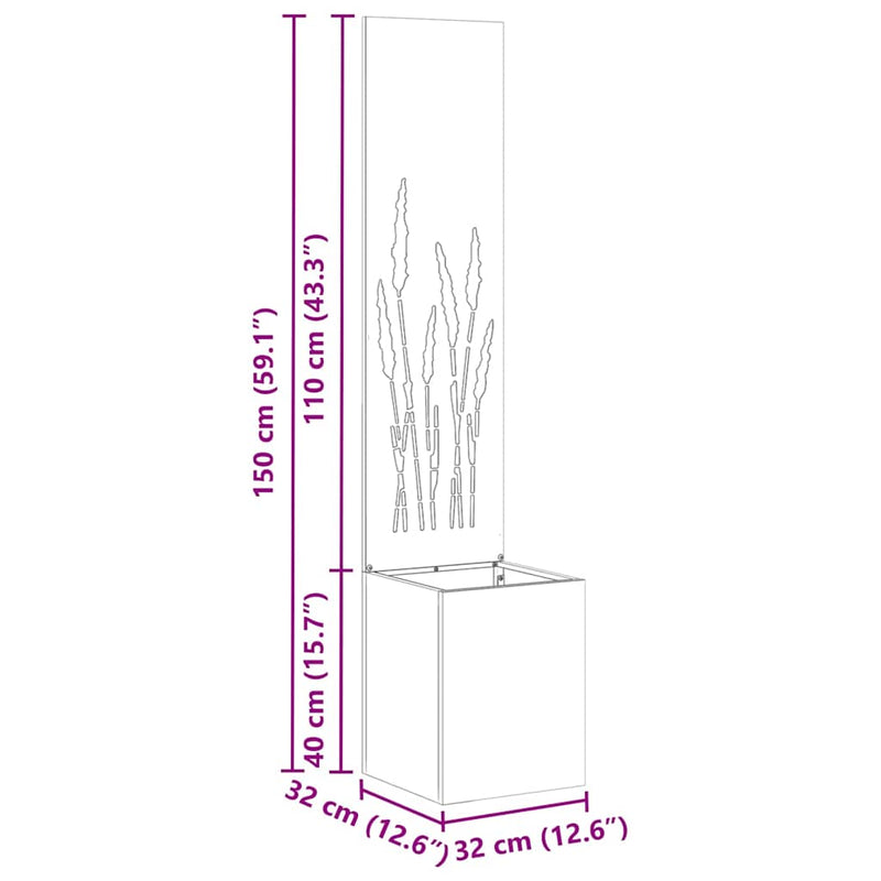 Load image into Gallery viewer, Vidaxl tuin privacy screen fretwerk roestig 32 x 140 cm cortenstaal
