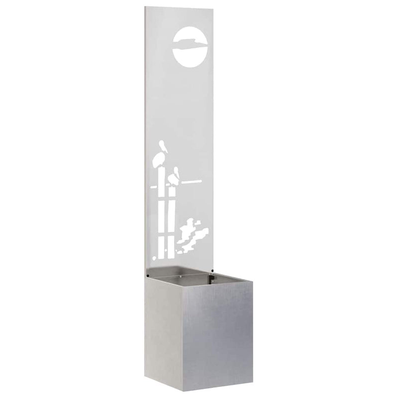Load image into Gallery viewer, Vidaxl tuin privacy screen fretwerk zilver 32 x 140 cm roestvrij staal

