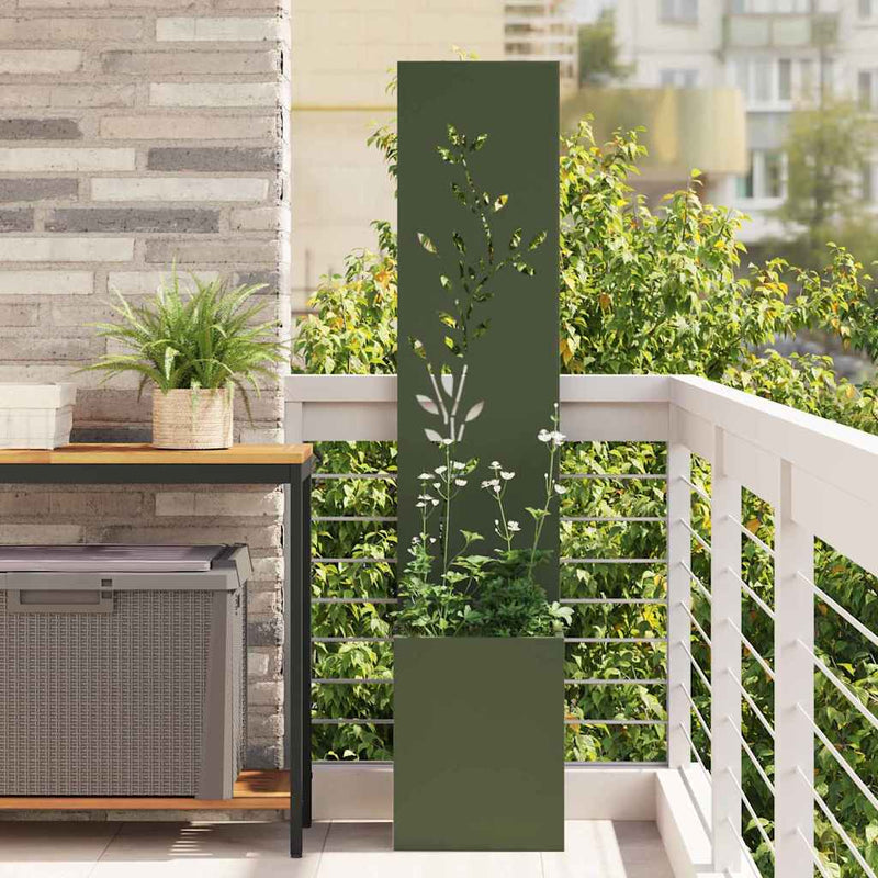 Load image into Gallery viewer, Vidaxl tuin privacy screen bloemen olijfgroen 32 x 32 x 150 cm
