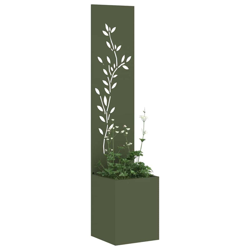 Load image into Gallery viewer, Vidaxl tuin privacy screen bloemen olijfgroen 32 x 32 x 150 cm
