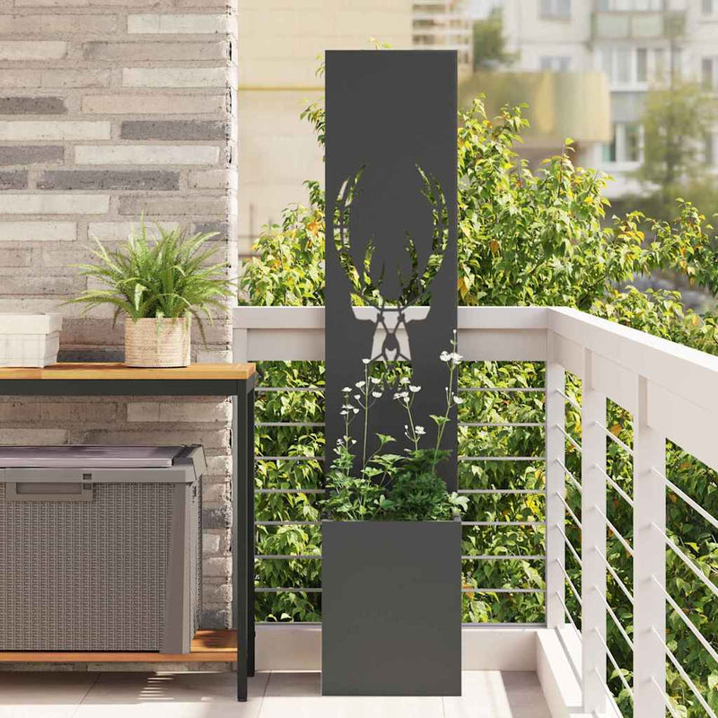 Load image into Gallery viewer, Vidaxl tuin privacy screen zwart 32 x 32 x 150 cm koudgewalst staal
