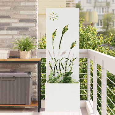 Vidaxl tuin privacy screen fretwerk wit 50 x 140 cm koudgewalst staal