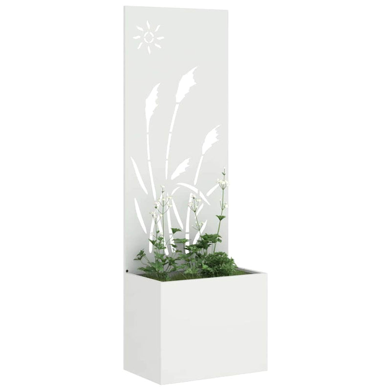 Load image into Gallery viewer, Vidaxl tuin privacy screen fretwerk wit 50 x 140 cm koudgewalst staal
