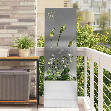 Vidaxl tuin privacy screen fretwerk zilver 50 x 140 cm roestvrij staal