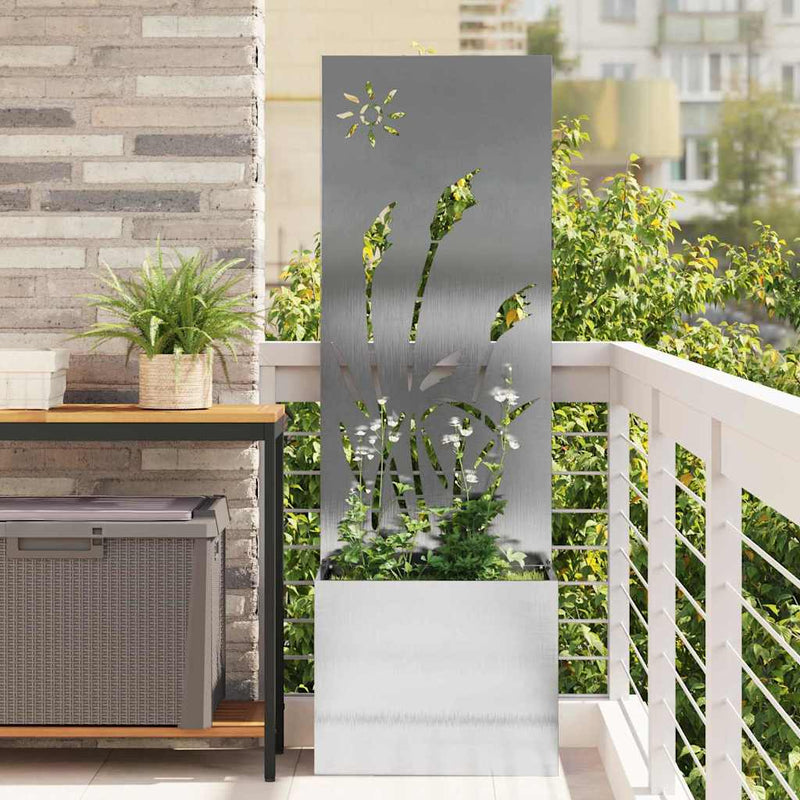 Load image into Gallery viewer, Vidaxl tuin privacy screen fretwerk zilver 50 x 140 cm roestvrij staal
