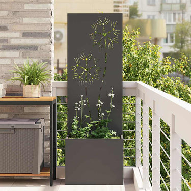 Vidaxl tuin privacy screen zwart 50 x 32 x 150 cm koudgewalst staal