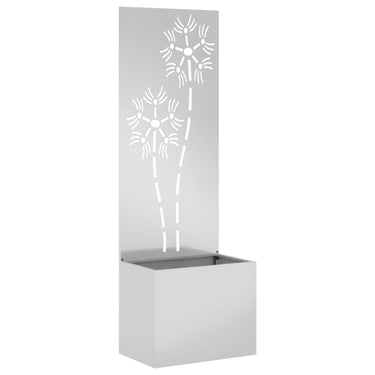 Vidaxl tuin privacy screen bloemen zilver 50 x 32 x 150 cm