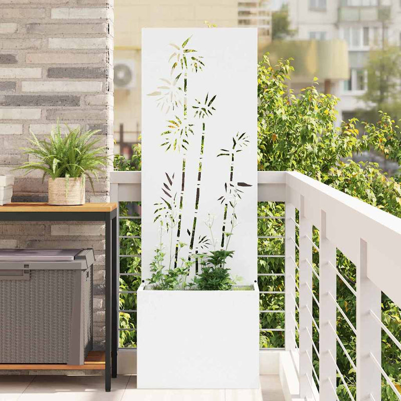 Load image into Gallery viewer, Vidaxl tuin privacy screen bloemen wit 50 x 140 cm koudgewalst staal
