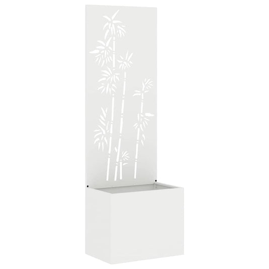 Vidaxl tuin privacy screen bloemen wit 50 x 140 cm koudgewalst staal