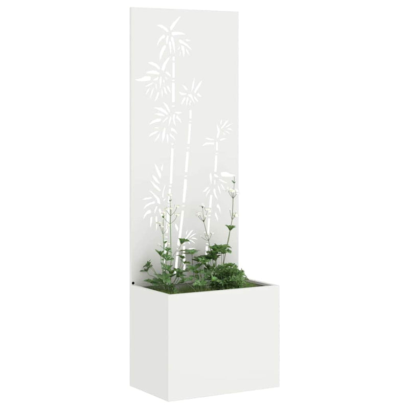Load image into Gallery viewer, Vidaxl tuin privacy screen bloemen wit 50 x 140 cm koudgewalst staal
