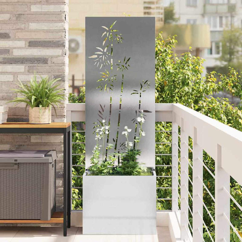 Load image into Gallery viewer, Vidaxl tuin privacy screen bloemen zilver 50 x 140 cm roestvrij staal
