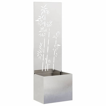 Vidaxl tuin privacy screen bloemen zilver 50 x 140 cm roestvrij staal