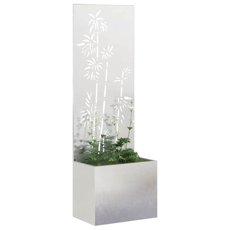 Load image into Gallery viewer, Vidaxl tuin privacy screen bloemen zilver 50 x 140 cm roestvrij staal
