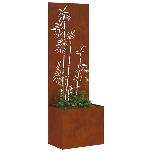 Vidaxl tuin privacy screen bloemen roestig 50 x 140 cm cortenstaal