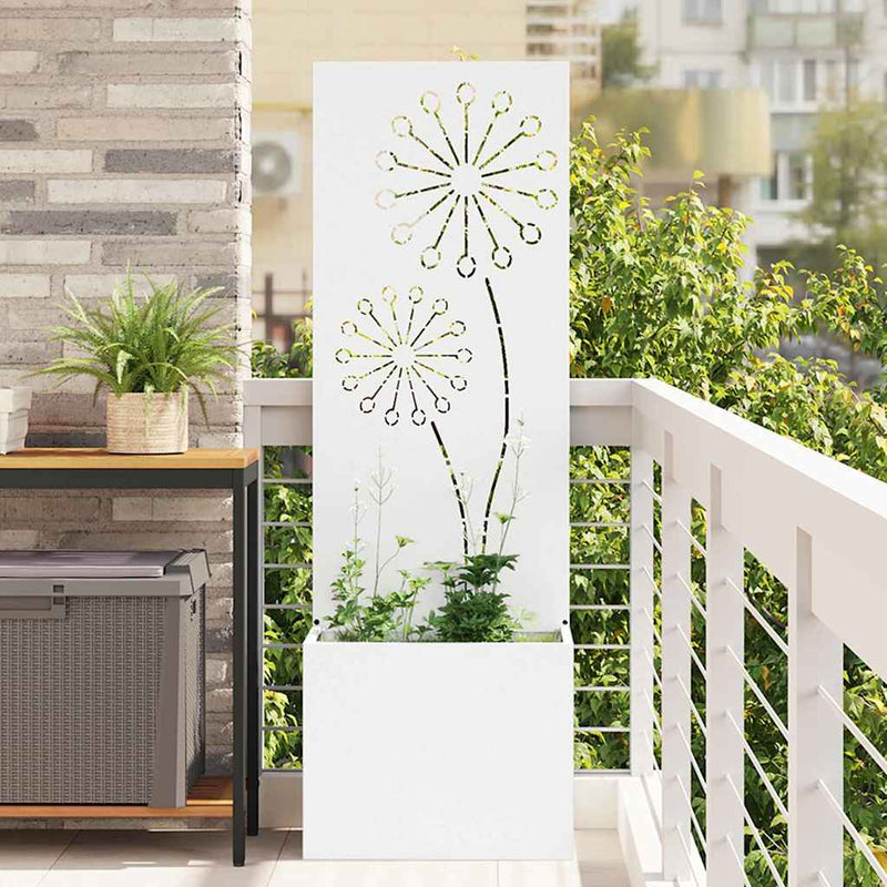 Load image into Gallery viewer, Vidaxl tuin privacy screen fretwerk wit 50 x 140 cm koudgewalst staal
