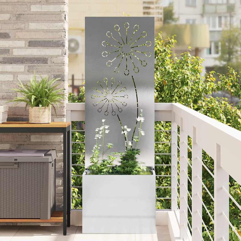Load image into Gallery viewer, Vidaxl tuin privacy screen fretwerk zilver 50 x 140 cm roestvrij staal

