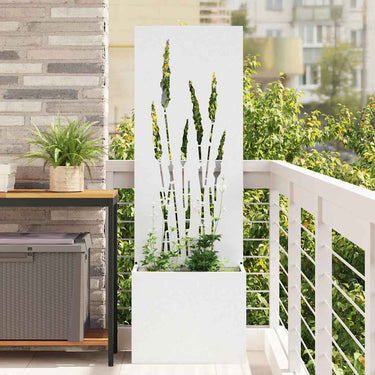 Vidaxl tuin privacy screen fretwerk wit 50 x 140 cm koudgewalst staal