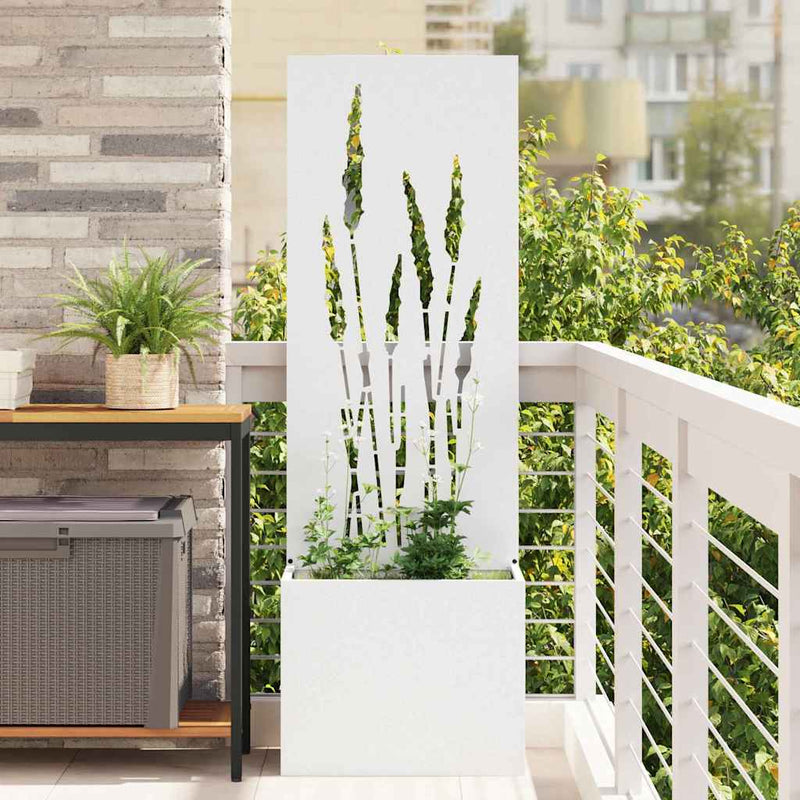 Load image into Gallery viewer, Vidaxl tuin privacy screen fretwerk wit 50 x 140 cm koudgewalst staal
