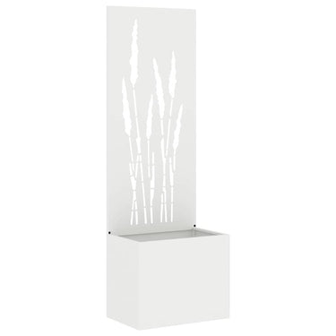 Vidaxl tuin privacy screen fretwerk wit 50 x 140 cm koudgewalst staal