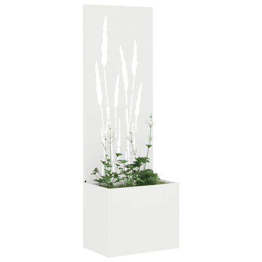 Vidaxl tuin privacy screen fretwerk wit 50 x 140 cm koudgewalst staal