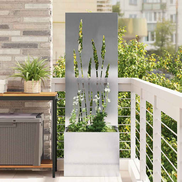 Vidaxl tuin privacy screen fretwerk zilver 50 x 140 cm roestvrij staal