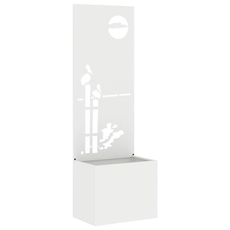 Load image into Gallery viewer, Vidaxl tuin privacy screen fretwerk wit 50 x 140 cm koudgewalst staal
