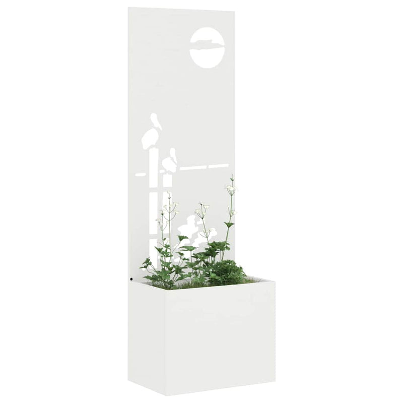 Load image into Gallery viewer, Vidaxl tuin privacy screen fretwerk wit 50 x 140 cm koudgewalst staal
