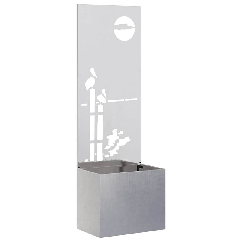 Load image into Gallery viewer, Vidaxl tuin privacy screen fretwerk zilver 50 x 140 cm roestvrij staal
