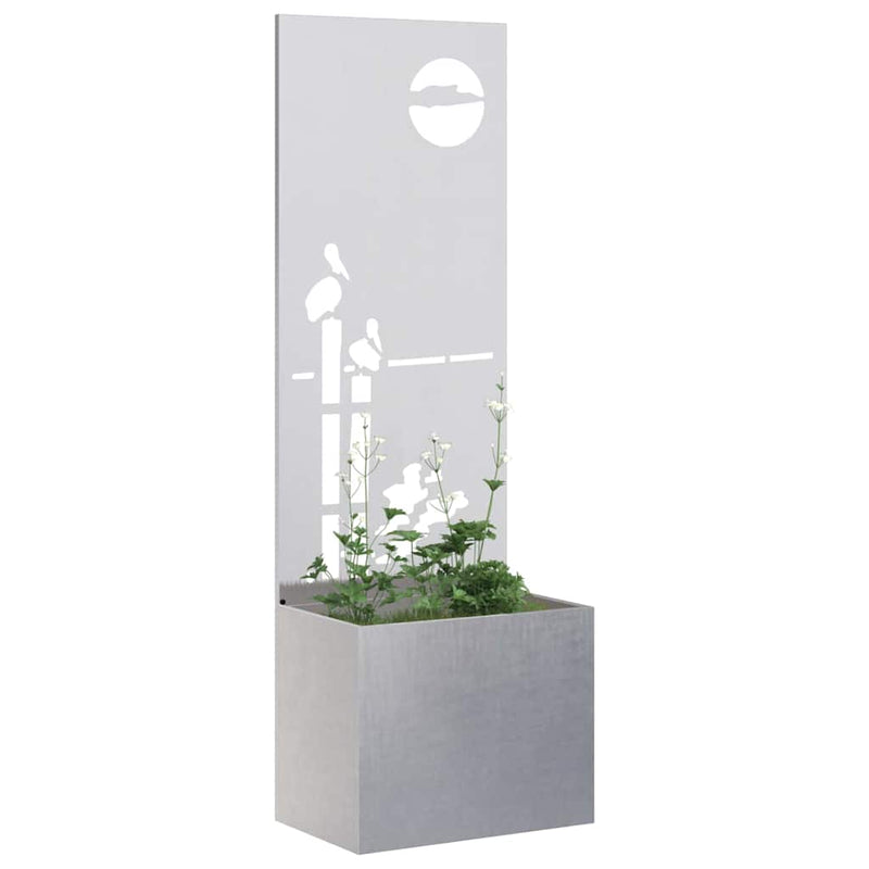 Load image into Gallery viewer, Vidaxl tuin privacy screen fretwerk zilver 50 x 140 cm roestvrij staal
