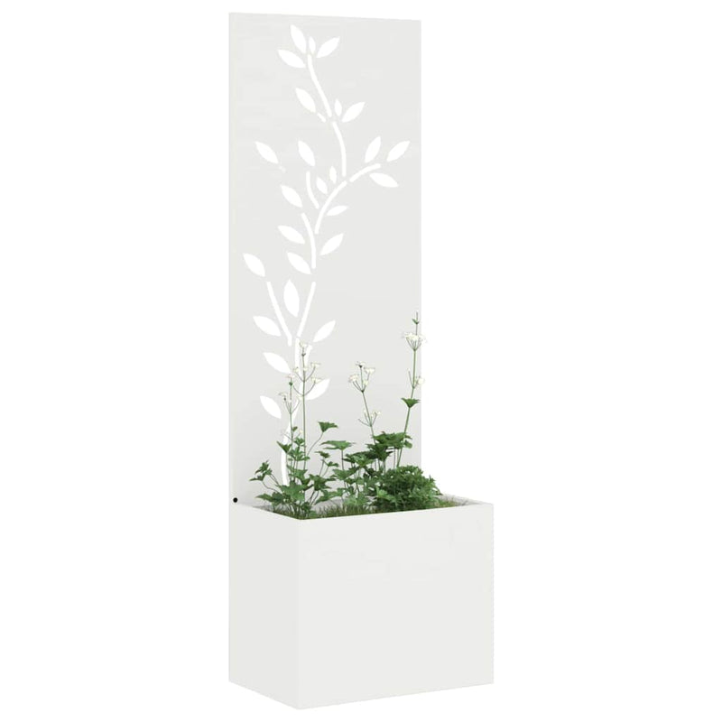 Load image into Gallery viewer, Vidaxl tuin privacy screen bloemen wit 50 x 140 cm koudgewalst staal

