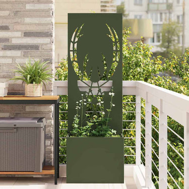 Vidaxl tuin privacy screen olijfgroen 50 x 140 cm koudgewalst staal