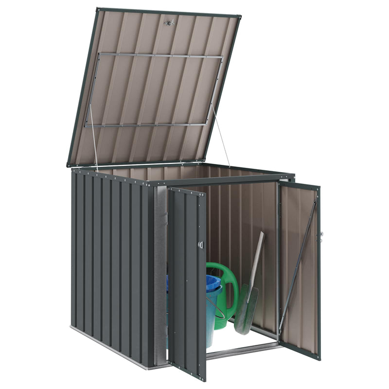 Load image into Gallery viewer, Vidaxl tuinopslagdoos zwart 101,5 x 107 x 100 cm staal
